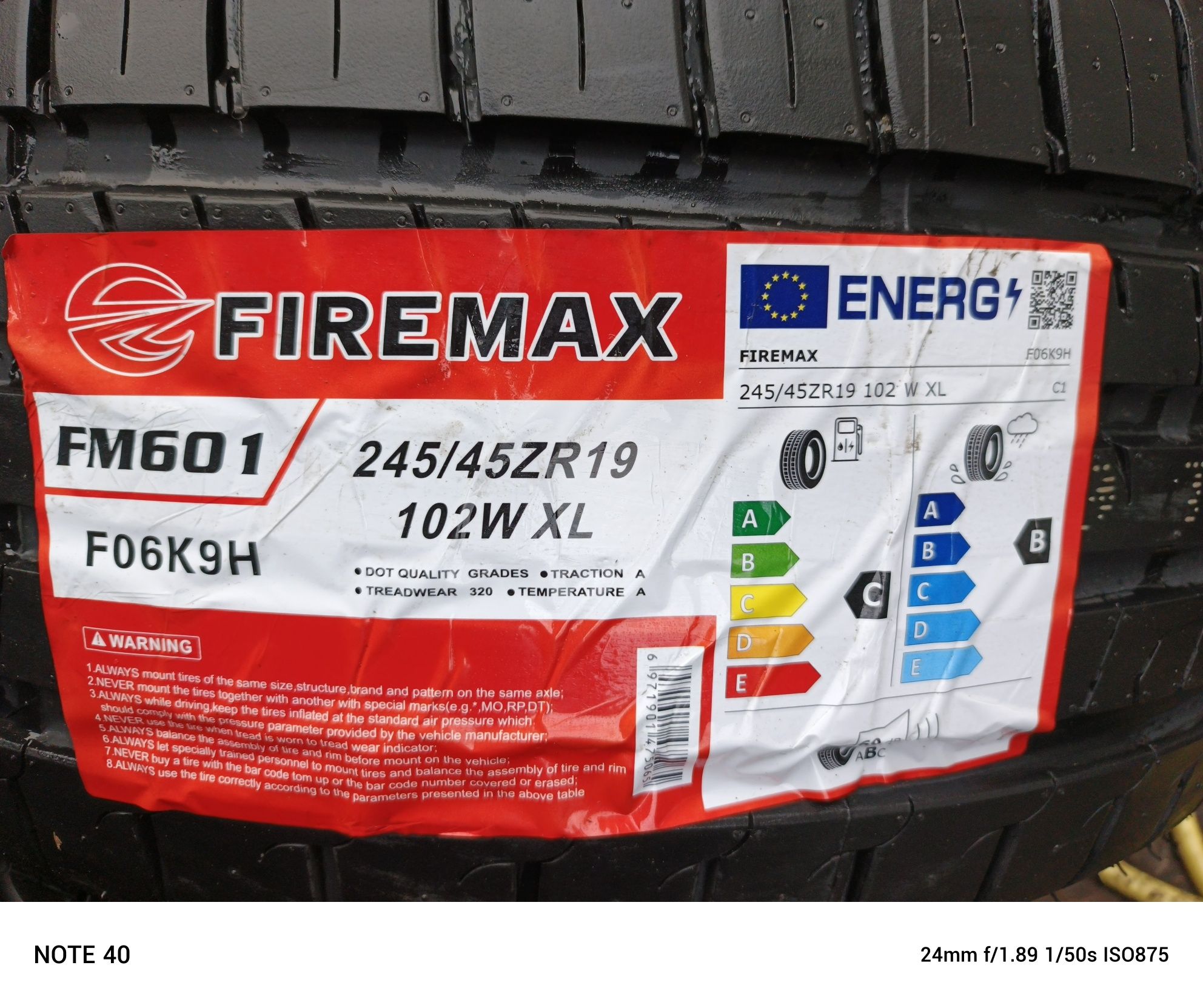 Nowe opony letnie 245/45/19 Firemax 23r
