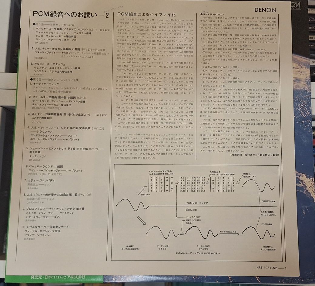 Denon Test. Japan Winyl Master Sonic . 1976r. NM