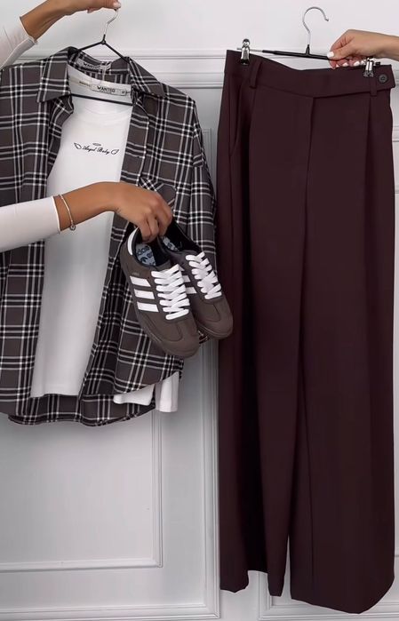 М Л новые с бирками Палаццо брюки шоколадный цвет широкие wide leg