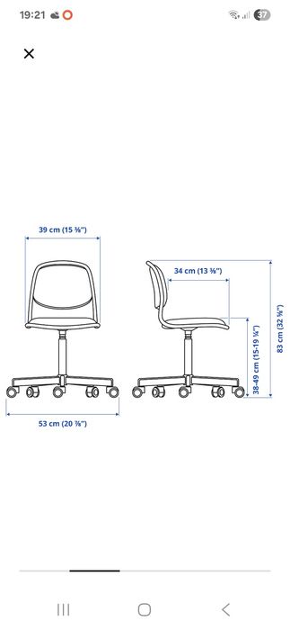 Dziecięce krzesło biurowe IKEA ÖRFJÄLL , białe-jasnoszare. NOWE.
