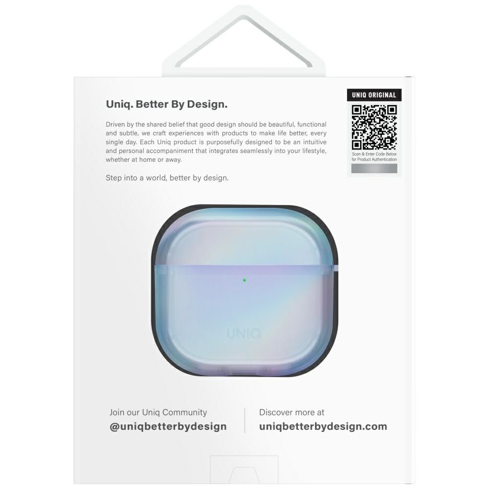 Etui UNIQ Iridescia do AirPods 4 Hang    Case niebieski