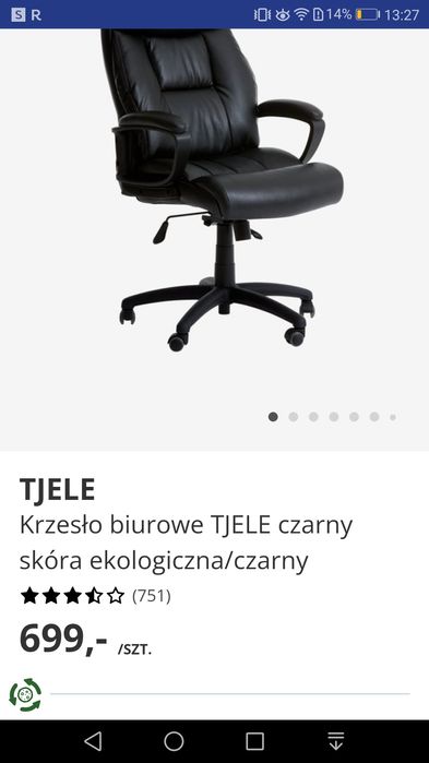 Krzesło obrotowe biurowe skórzane