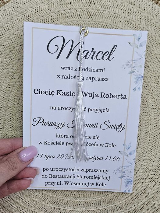 Personalizowane zaproszenia ze zdjęciem, I Komunia Święta