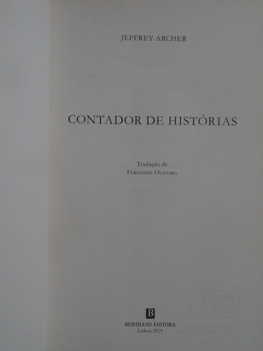 Contador de Histórias de Jeffrey Archer - 1ª Edição