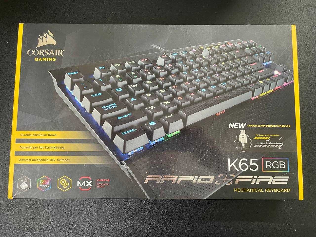 Ігрова механічна клавіатура Corsair K65 RGB Rapidfire