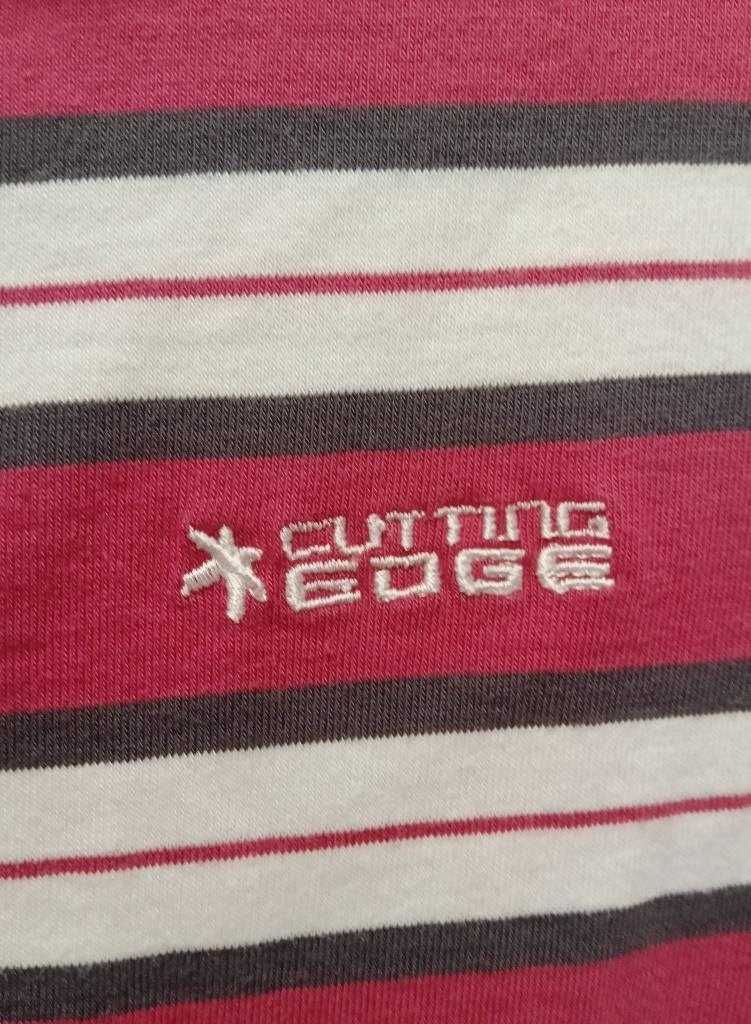 Koszulka damska polo Cutting EDGE - roz. 2XL, w paski