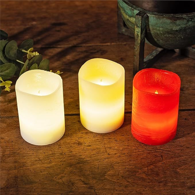 Świeczki LED Parvo Flower Power, Zestaw 8 szt., Czerwone, Real Wax