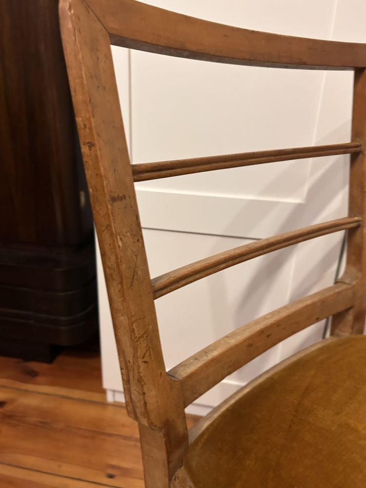 2 krzesła fornirowane polskie art deco z 1938 vintage przedwojenne