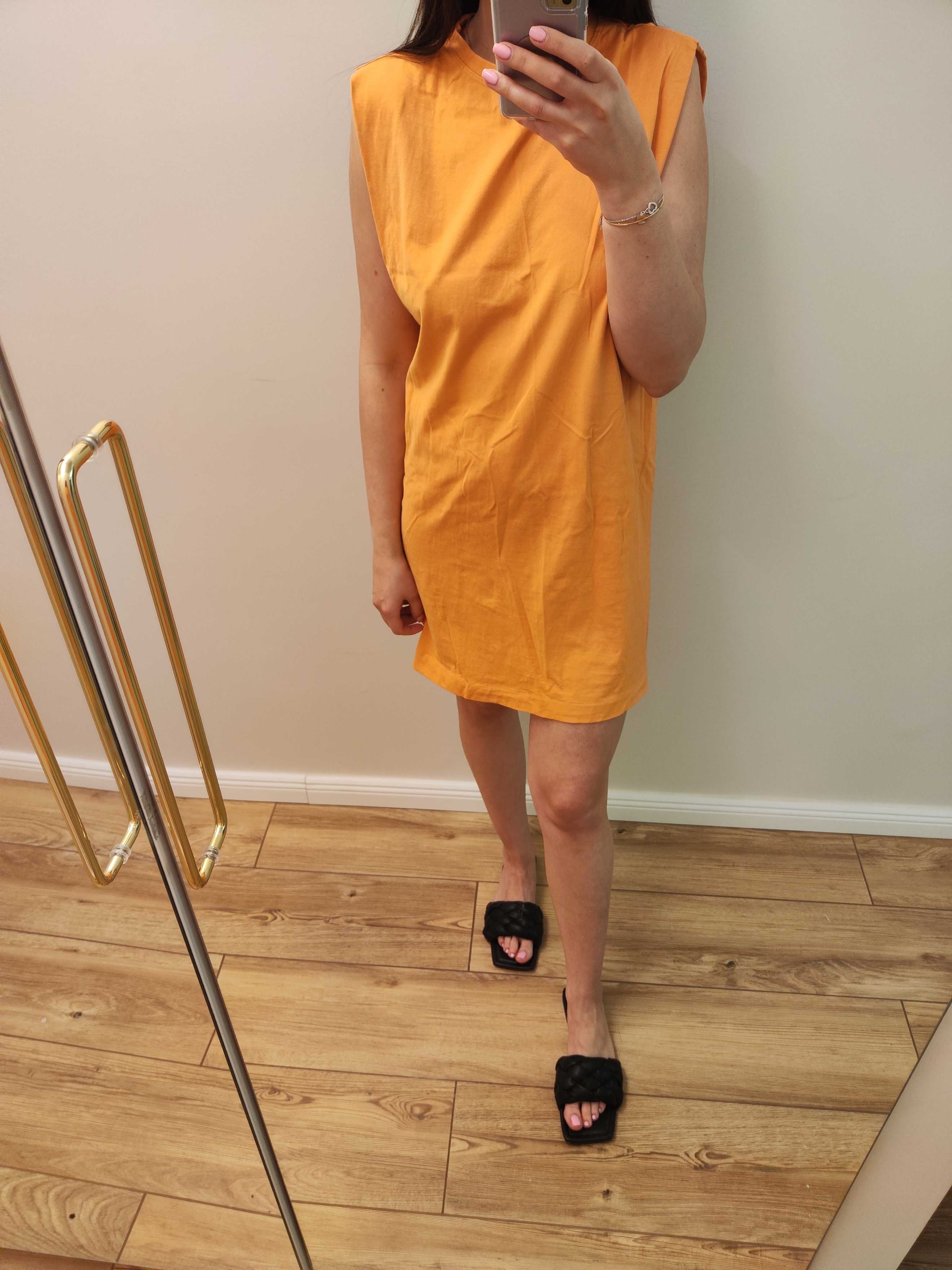 h&m sukienka pomarańczowa xs letnia