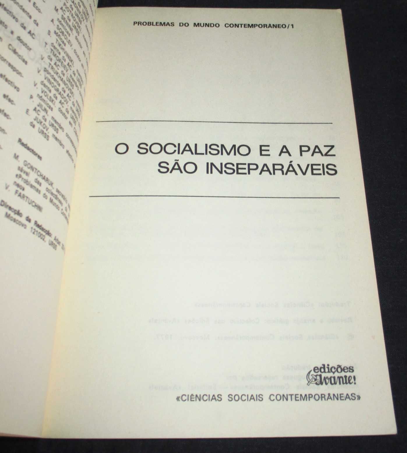 Livro O Socialismo e a Paz são inseparáveis