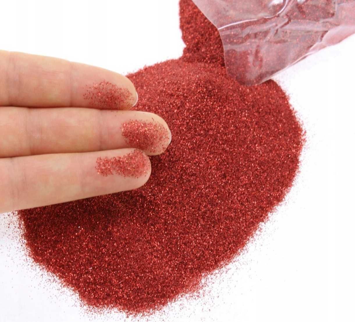 Czerwony Brokat Sypki do Fug Farb Ścian Dekoracyjny 1KG Ozdoby DIY