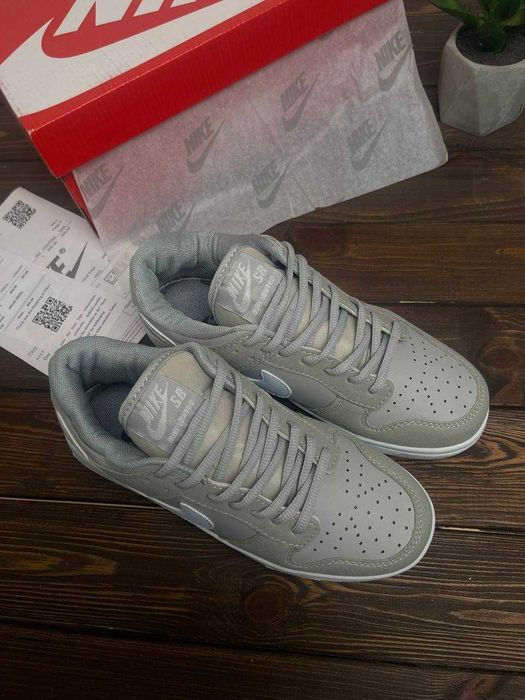ЗНИЖКА‼️40 (25,5 см) Nike SB Dunk Grey білі кеди найк сб сірі нові
