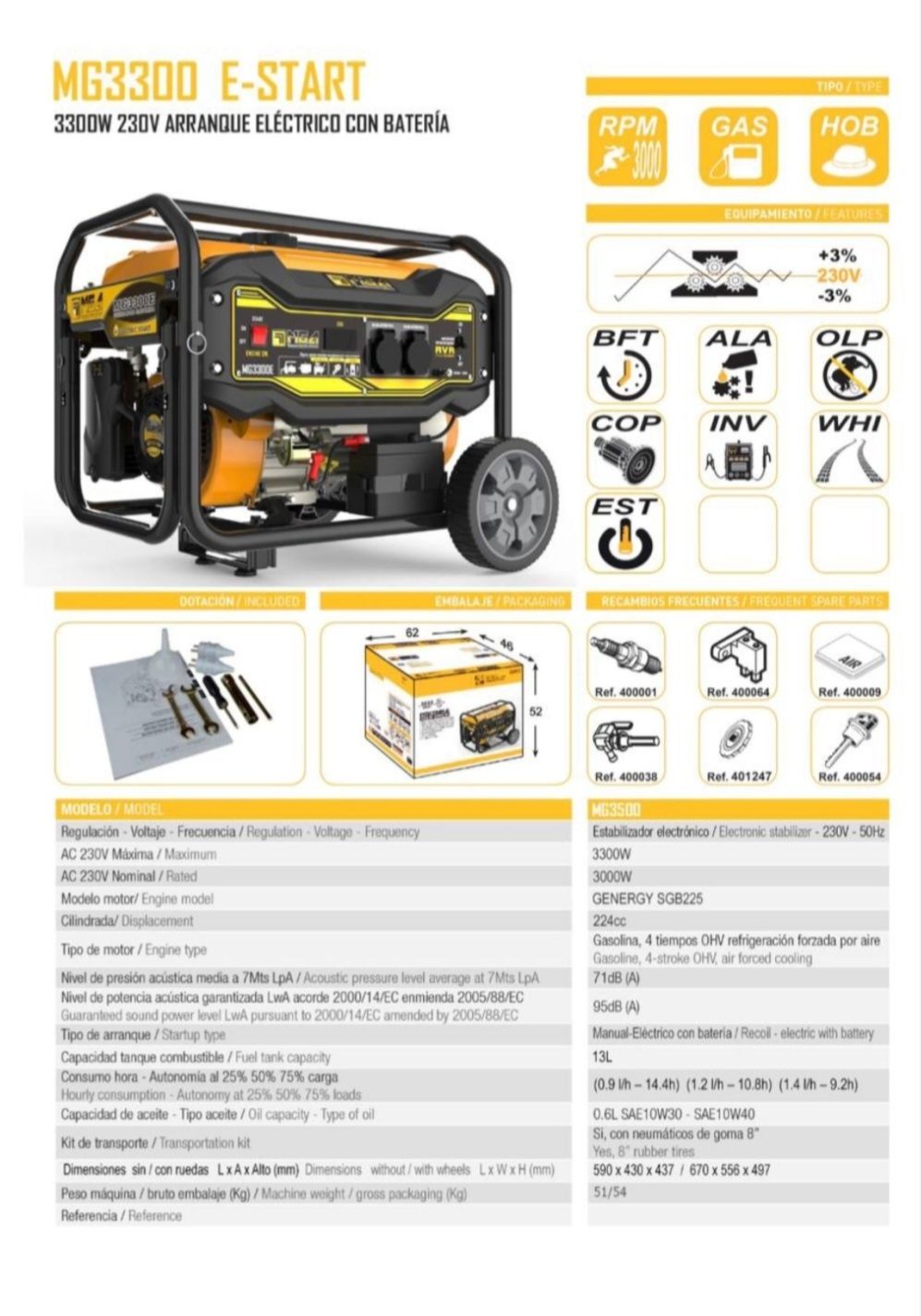 Генератор оригінал акція Genergy mga GA 3300 3kw kat STANLEY