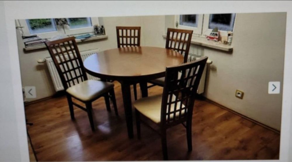 Stół okrągły z 4 krzesłami