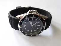 Zegarek męski 43mm z mechanizmem Seiko kwarcowy czarny pasek gumowy