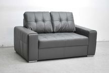 2 osobowa sofa, kanapa, SKÓRA naturalna madras 9117 POPIELATY