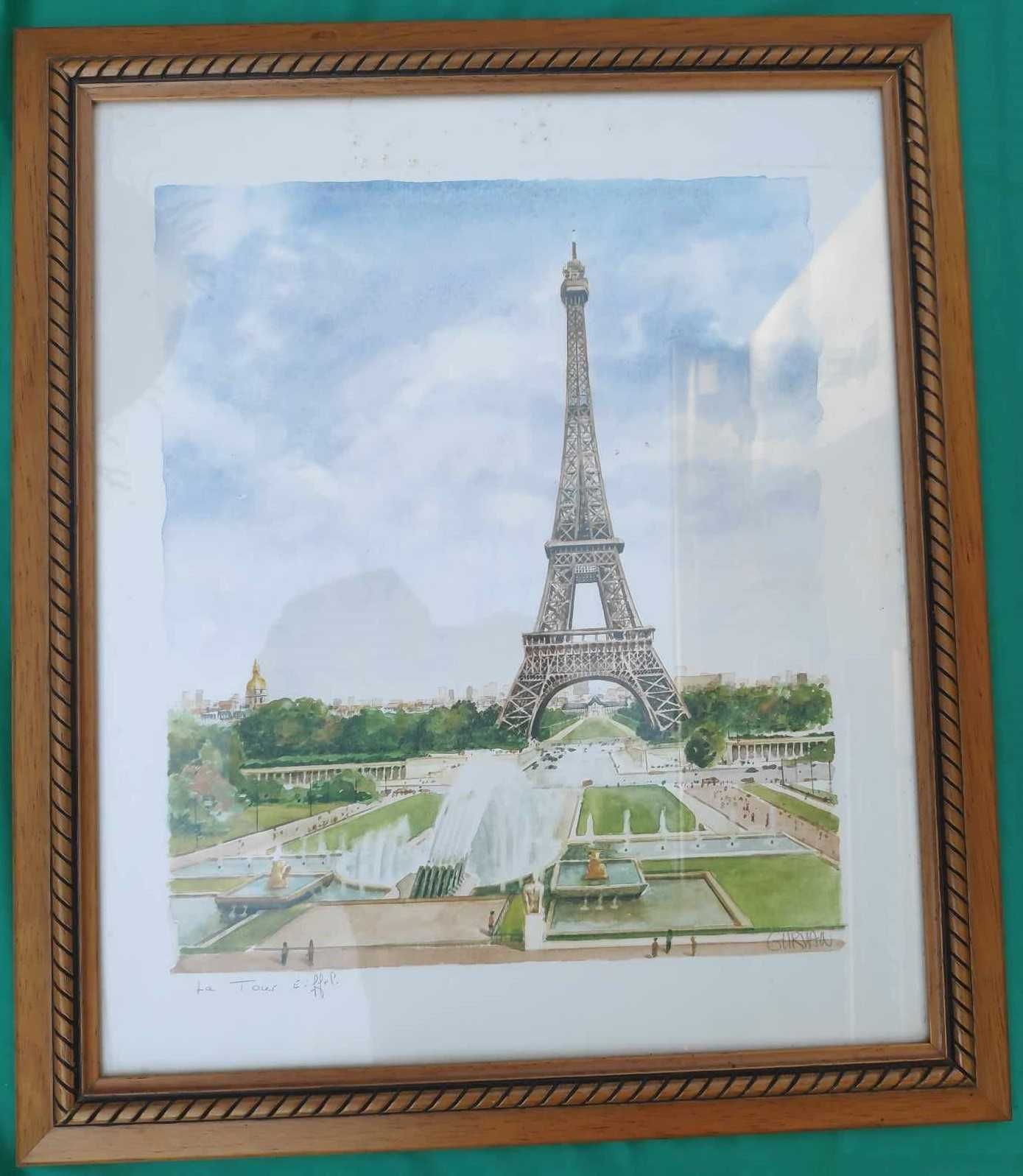 Quadros com imagens de Paris.