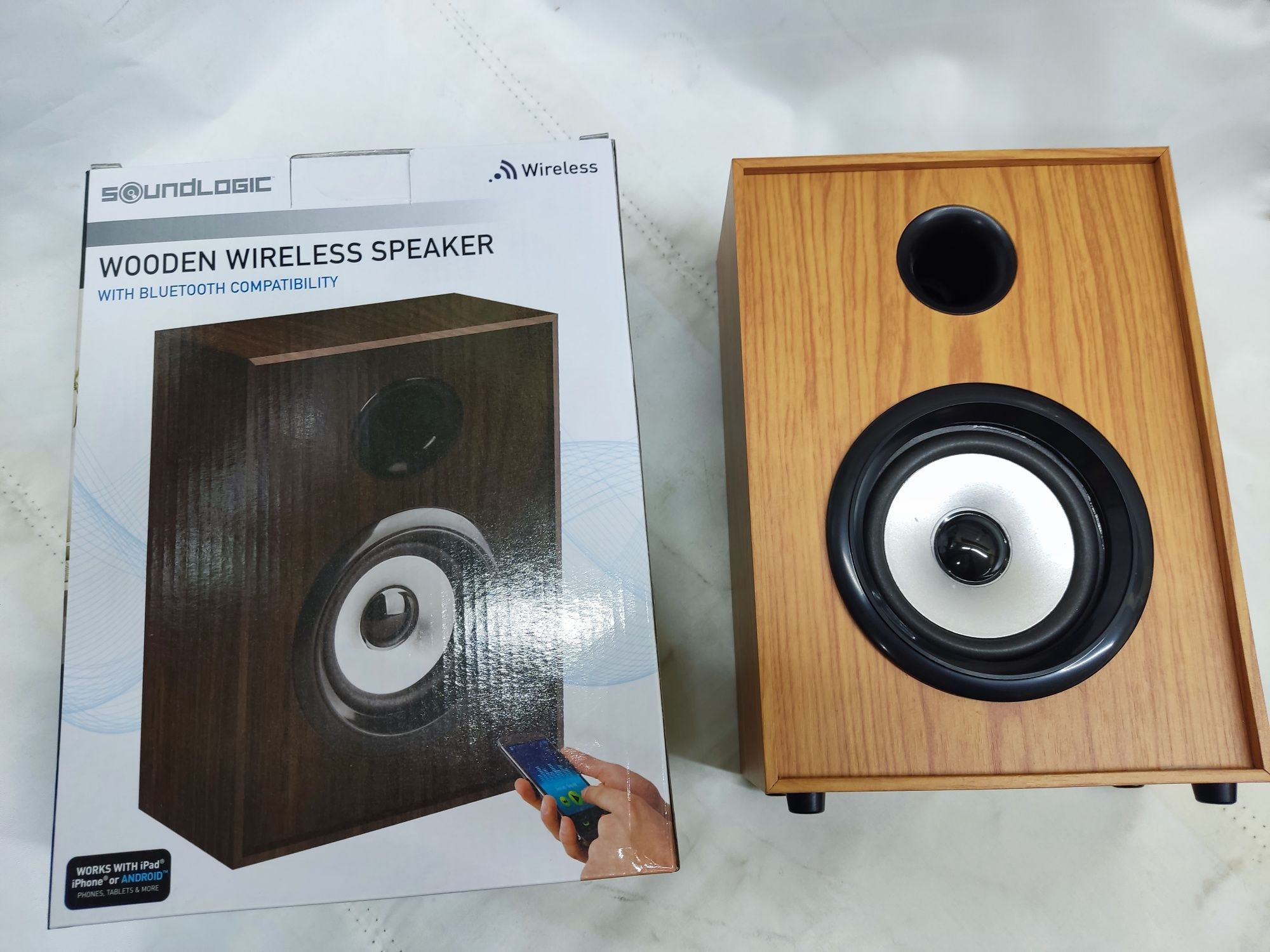 Głośniki Komputerowe Bluetooth 5.0 Drewno Retro Głośnik Akumulator