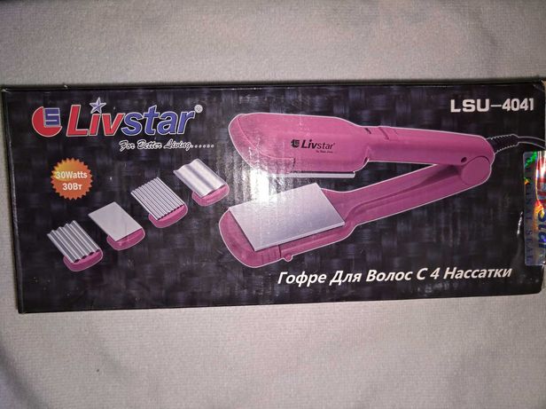 LivStar LSU 4041 Гофре для волос 4 насадки