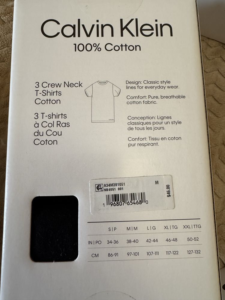 Базові чоловічі футболки Calvin Klein 3 шт S,M,L, XL,XXL 100% cotton