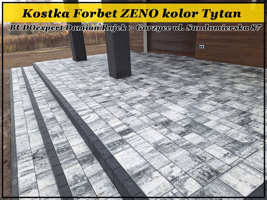 Kostka brukowa Forbet ZENO kolory Tytan Beige Tiramisu Silver Piryt