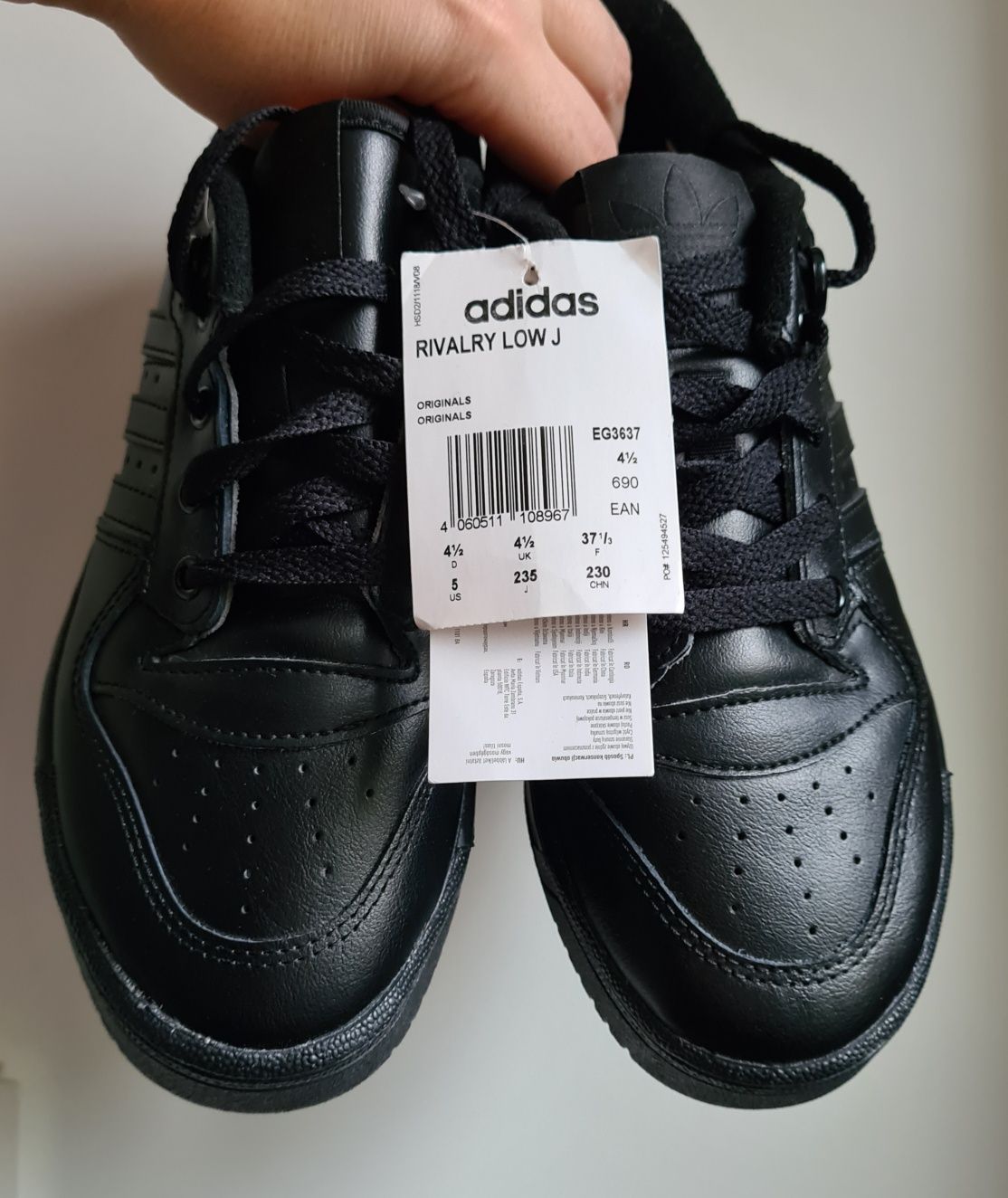 NOWE Adidas Rivalry 37 1/3 czarne sportowe buty skórzane
