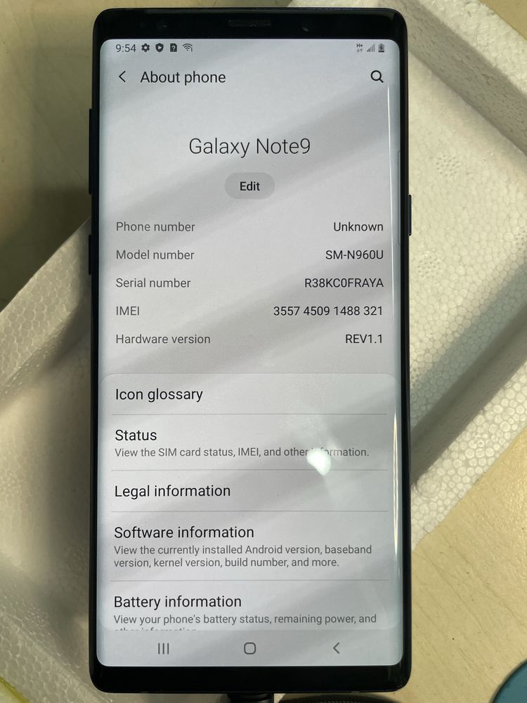 Материнська плата Samsung Galaxy S9 SM-N960U 128/6Gb