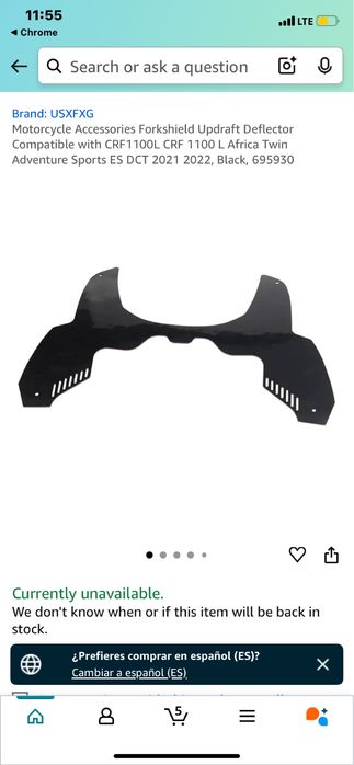 Defletor de tanque de combustível para HONDA CRF 1100L África twin