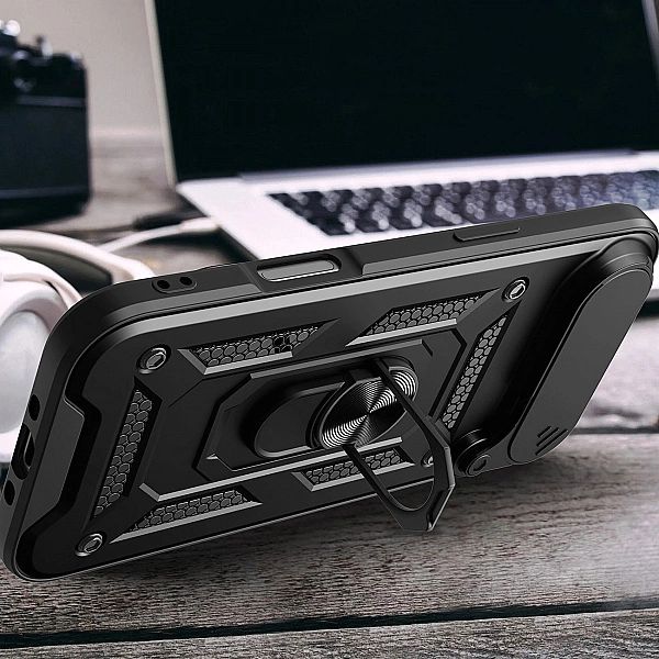 Etui Hybrid Armor Camshield na iPhone 17 Air pancerne z podstawką i os
