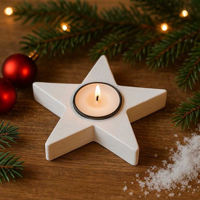 świecznik drewniany gwiazda gwiazdka ręcznie robiony wyjątkowy urok