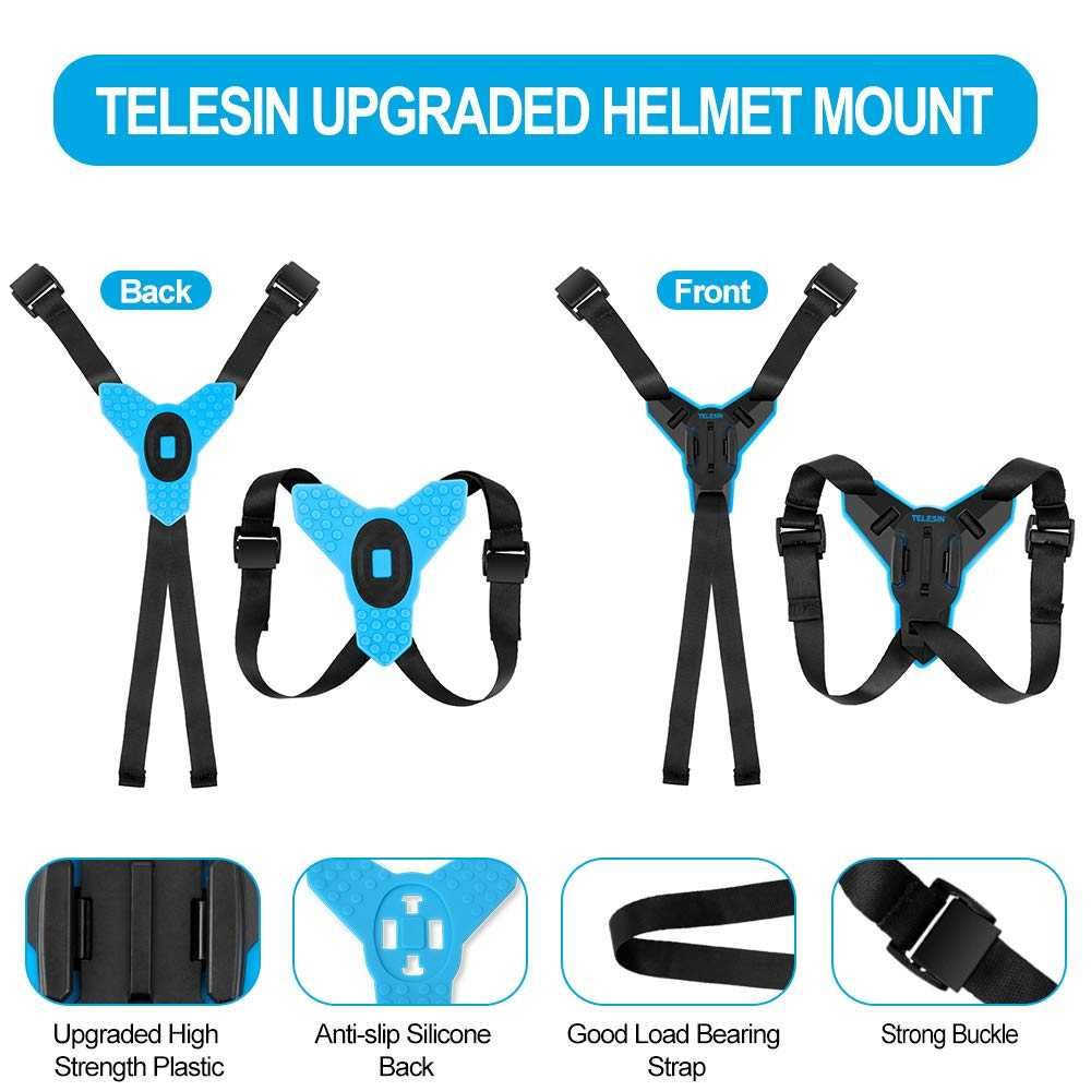 Uchwyt TELESIN do GoPro Insta360 DJI OSMO Action na kask motocyklowy