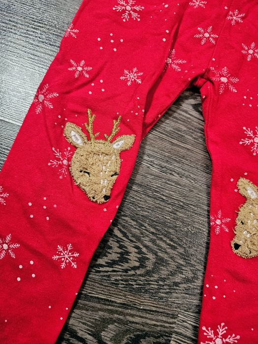 Spodnie legginsy świąteczne renifery