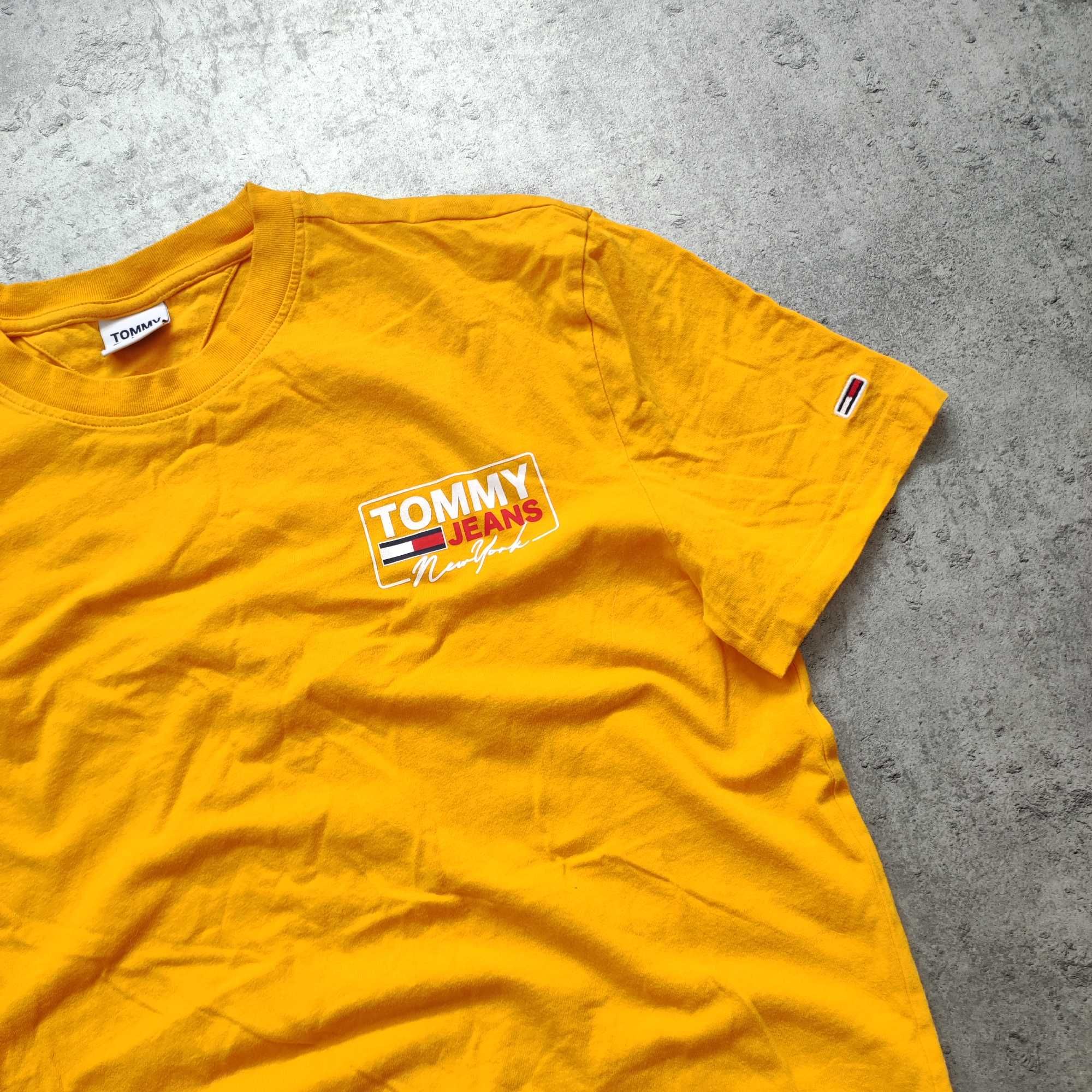 MĘSKA PREMIUM Koszulka Bawełna duże Logo Plecy Tommy Hilfiger Jeans