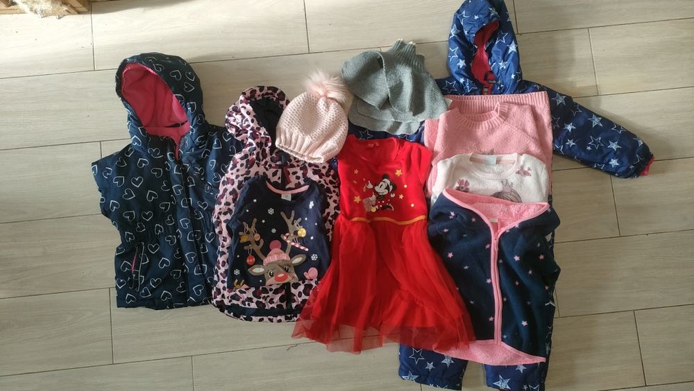 Zestaw ubrań zima dziewczynka 98 jak za darmo