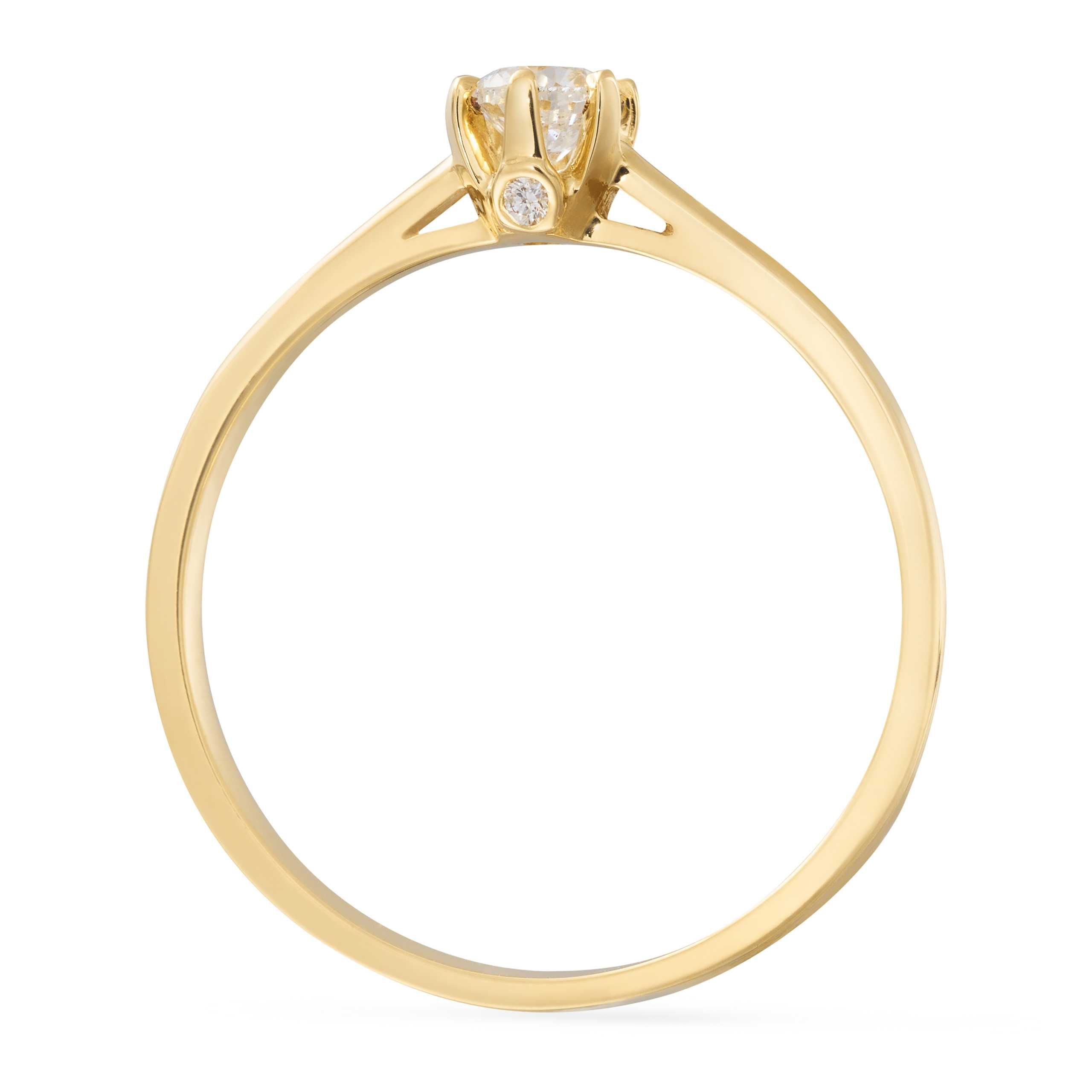 Złoty pierścionek z brylantami w próbie złota 585 - 14K