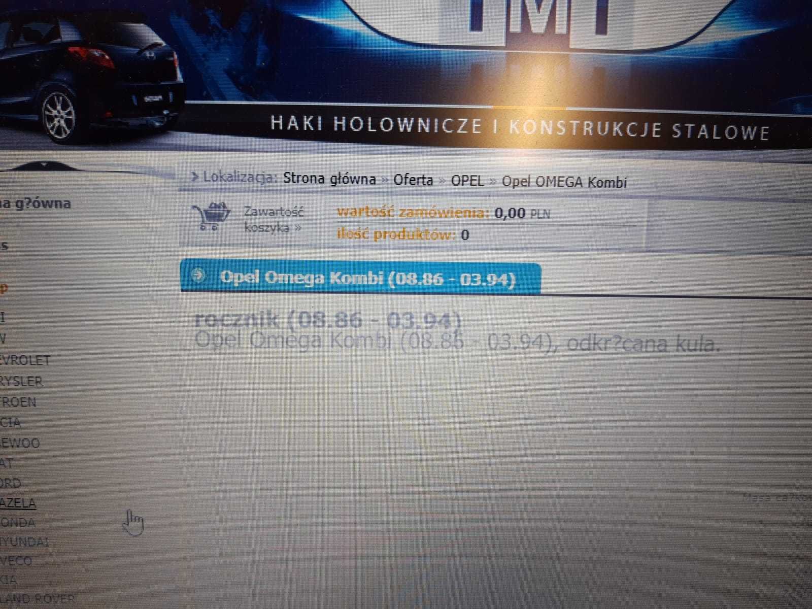 hak holowniczy Opel Omega A kombi