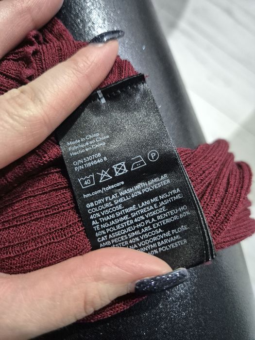 Bordowa bluzka h&m
