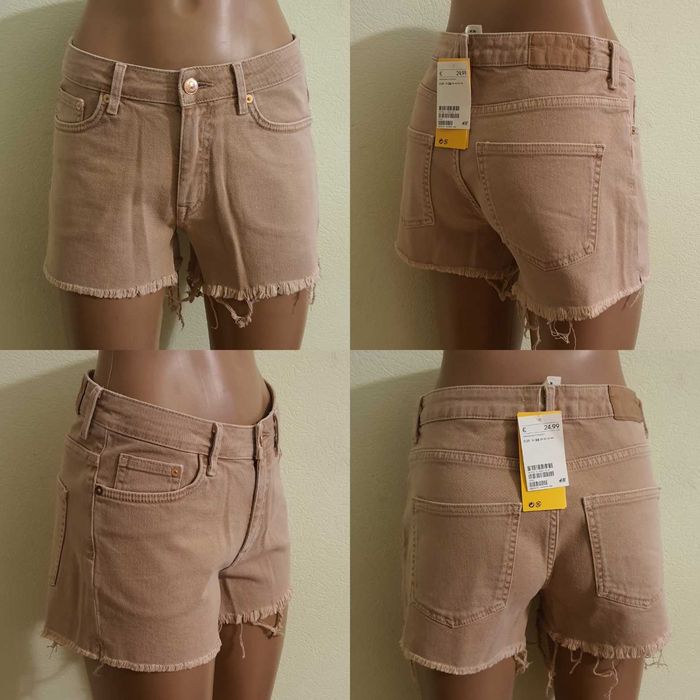 Короткие 5-карманные стрейчевые джинсовые шорты H&M 32-36EU 38-42 р