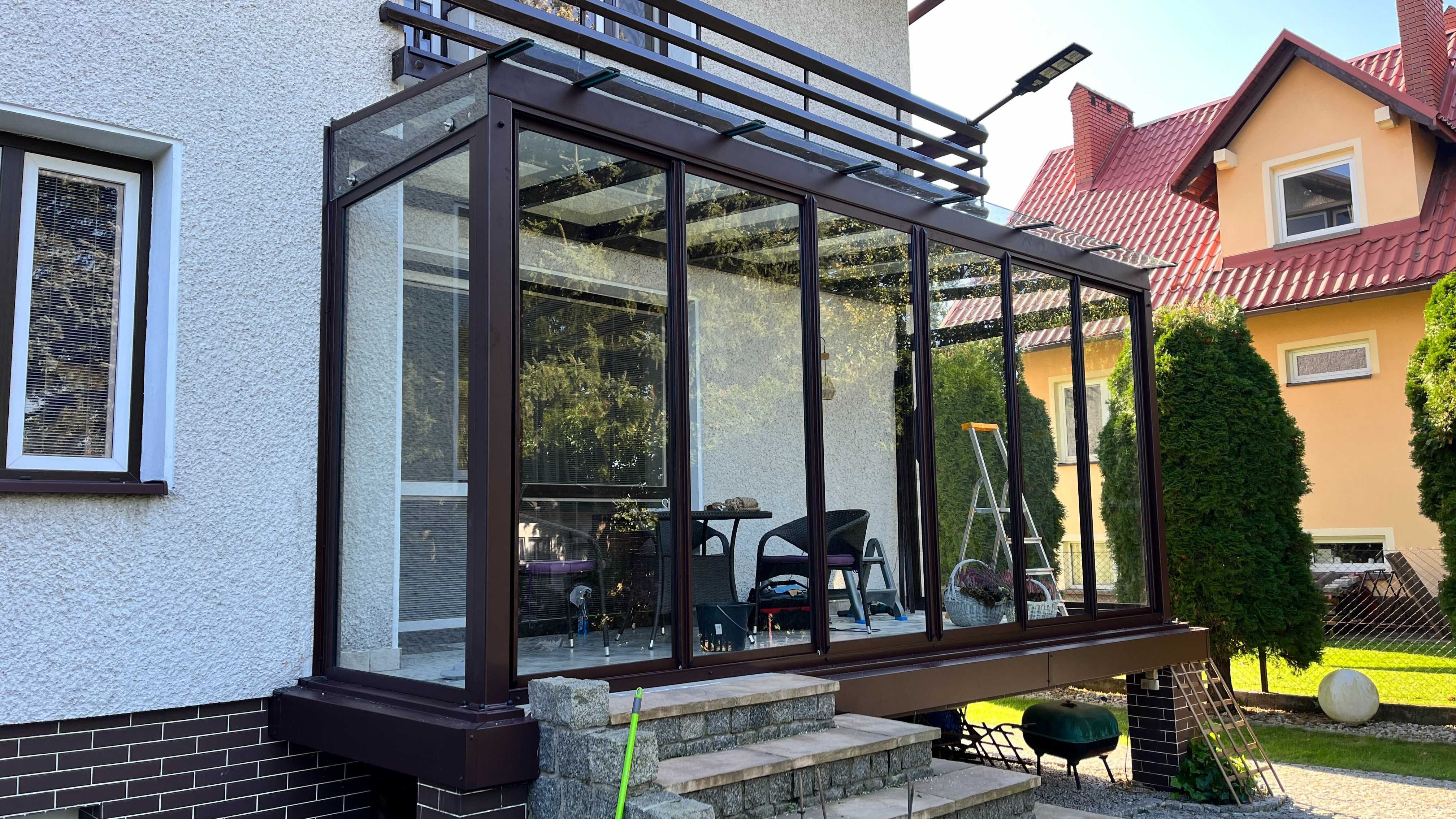 Nowoczesna Zabudowa Tarasu Zadaszenie Pergola, Oranżeria, ogród zimowy