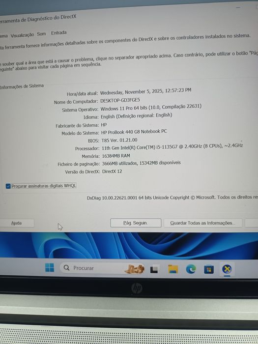 Portatil hp probook 440 g8 i5 1135g7 16gb 512gb win 11