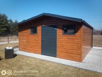 domek ogrodowy narzędziowy  z wiatą zadaszeniem 500x500 podbitka