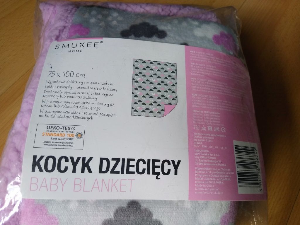 NOWY kocyk dziecięcy prezent ciepły miś gruby