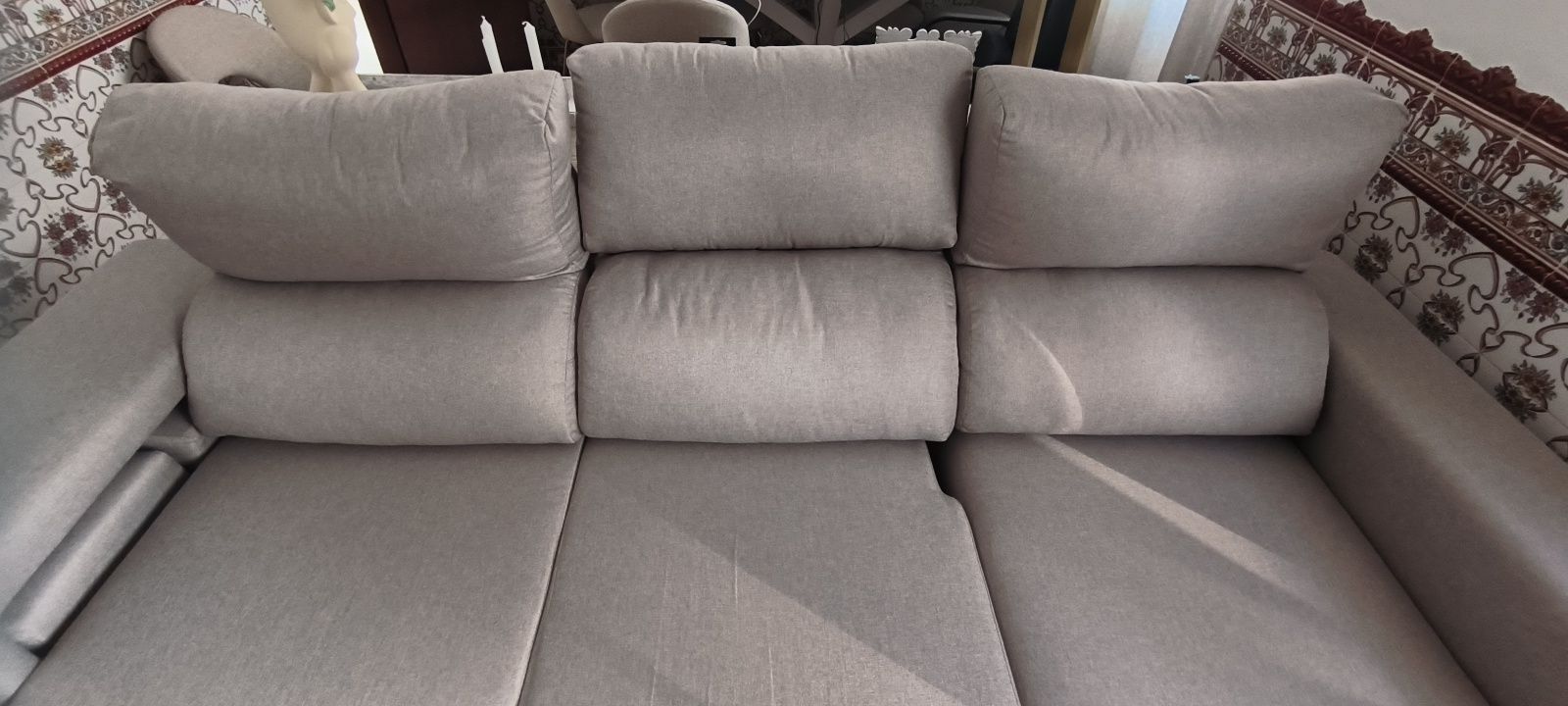 Sofá com chaise long+impermeabilização