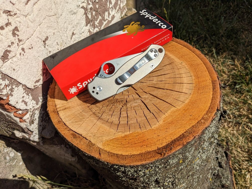 Найкращій подарунок чоловіку! Spyderco Para 3 C223 Titanium, сталь D2