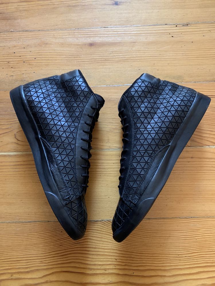 Nike Blazer Mid Metric Qs Triple Black мужские черные кроссовки кеды