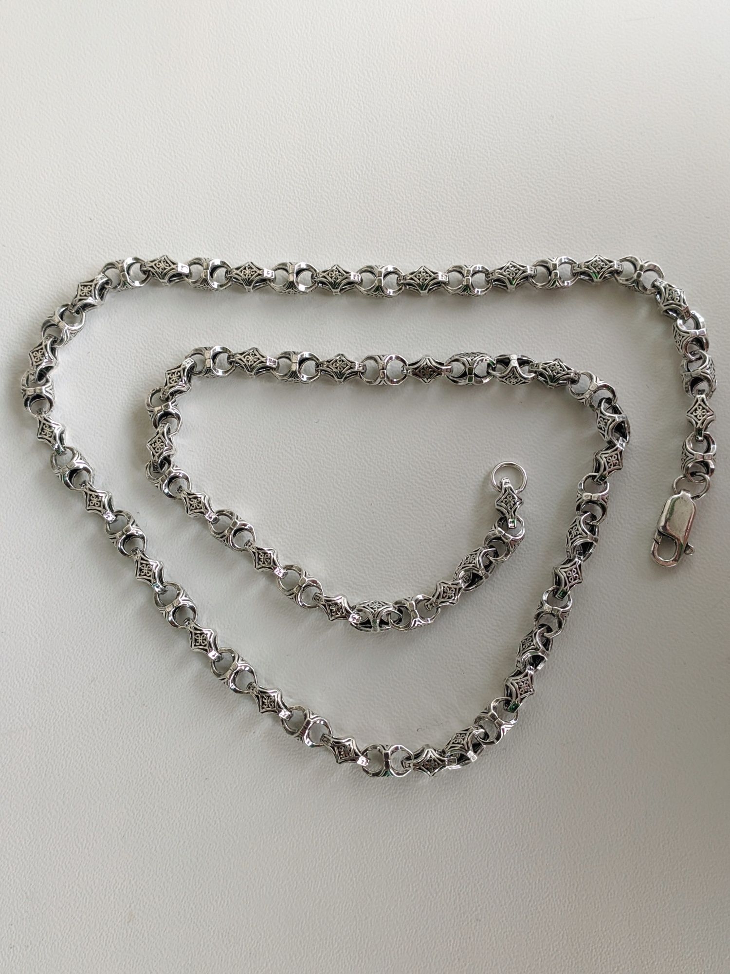 Серебряная цепь 'Краб' (66см)  45грам