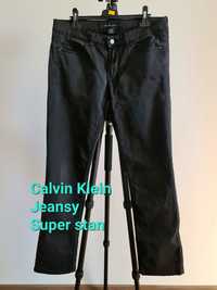 Calvin Klein jeansy elastyczne damskie grafitowe 40