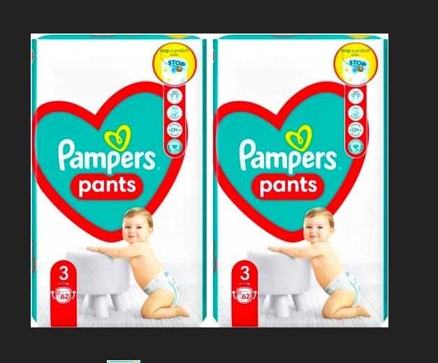 Pampers Pants Pieluchomajtki  ROZ. 3 (6-11 KG) 2 X 62SZT