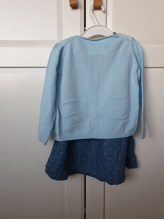 Sukienka jeansowe ze sweterkiem roz. 86