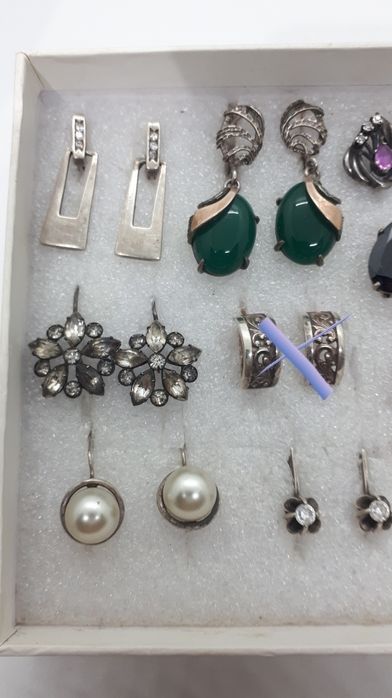 Серебряный серьги 875пр.,925пр.